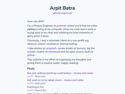 Screenshot of https://arpit.tk/