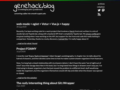 Screenshot of https://genehack.blog/