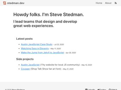 Screenshot of https://stedman.dev/